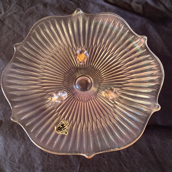 Vintage Fenton Iridescent Glass Tri Footed Dish - Picture 4 of 9